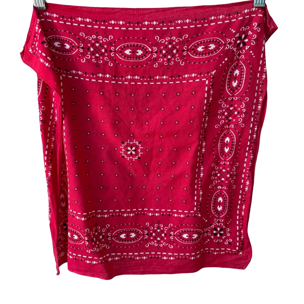 Vintage Fast Color Paisley Rockabilly Biker Cowboy Cotton Bandana Scarf 18x18.5